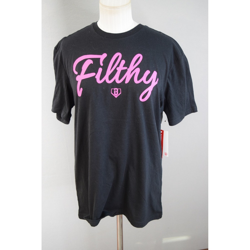 Baseball Lifestyle 101 Mens FilthyT Shirt Black Pink Medium New Short Sleeve